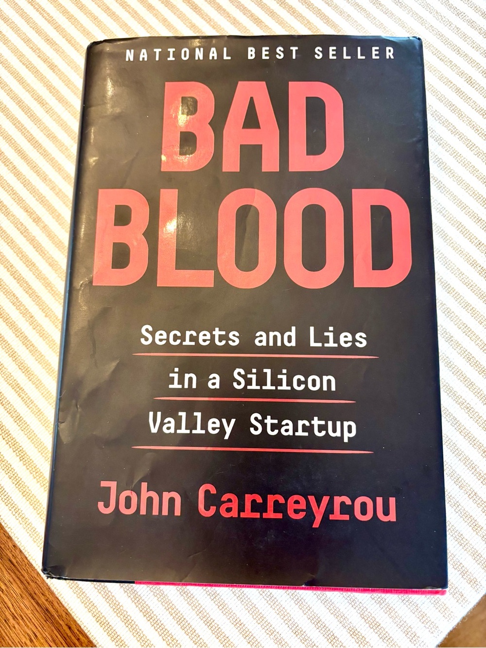 Bad Blood by John Carreyrou - Black and Red Hardcover